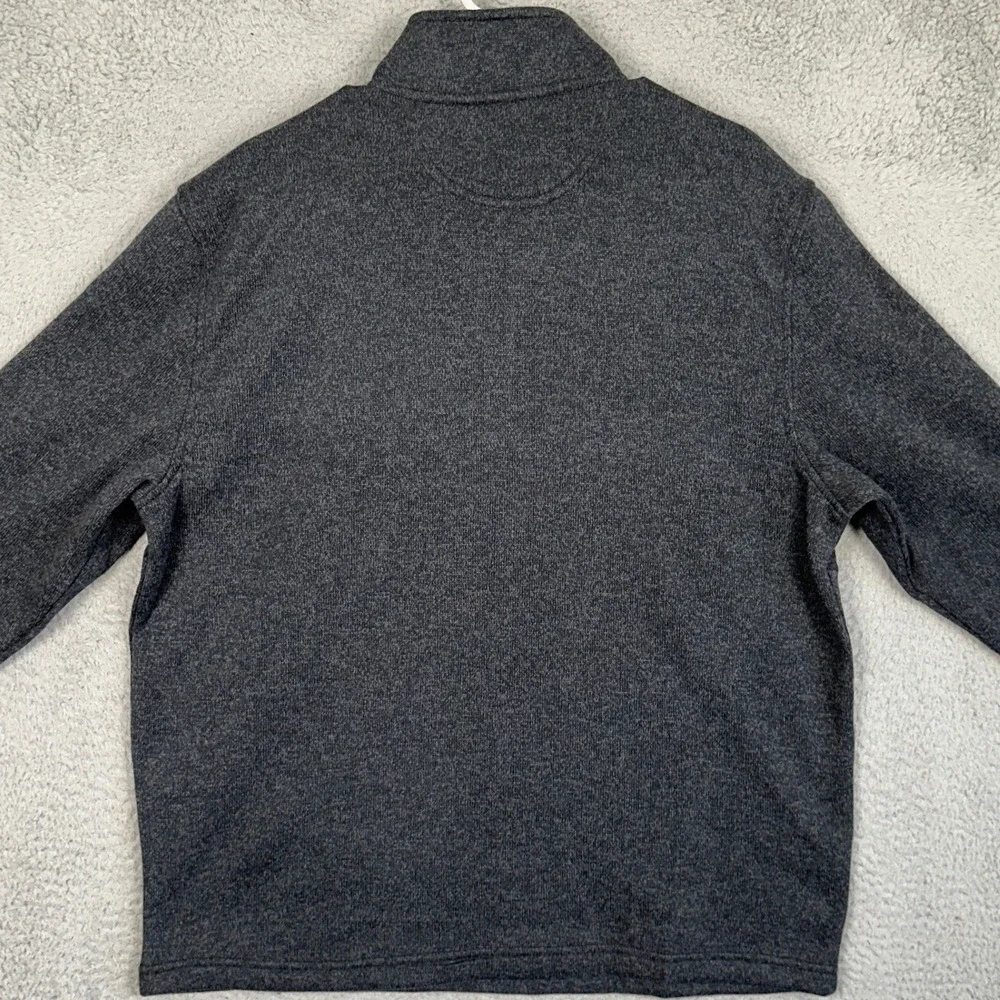 NEW IZOD Sweater Mens Large Grey Quarter Zip Fleece Pullover Comfort Performance